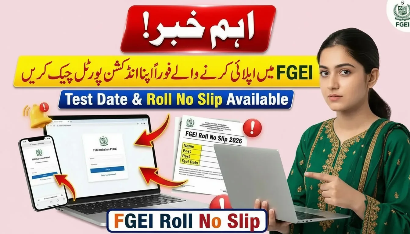 FGEI Roll No Slip 2026 induction.fgei.gov.pk