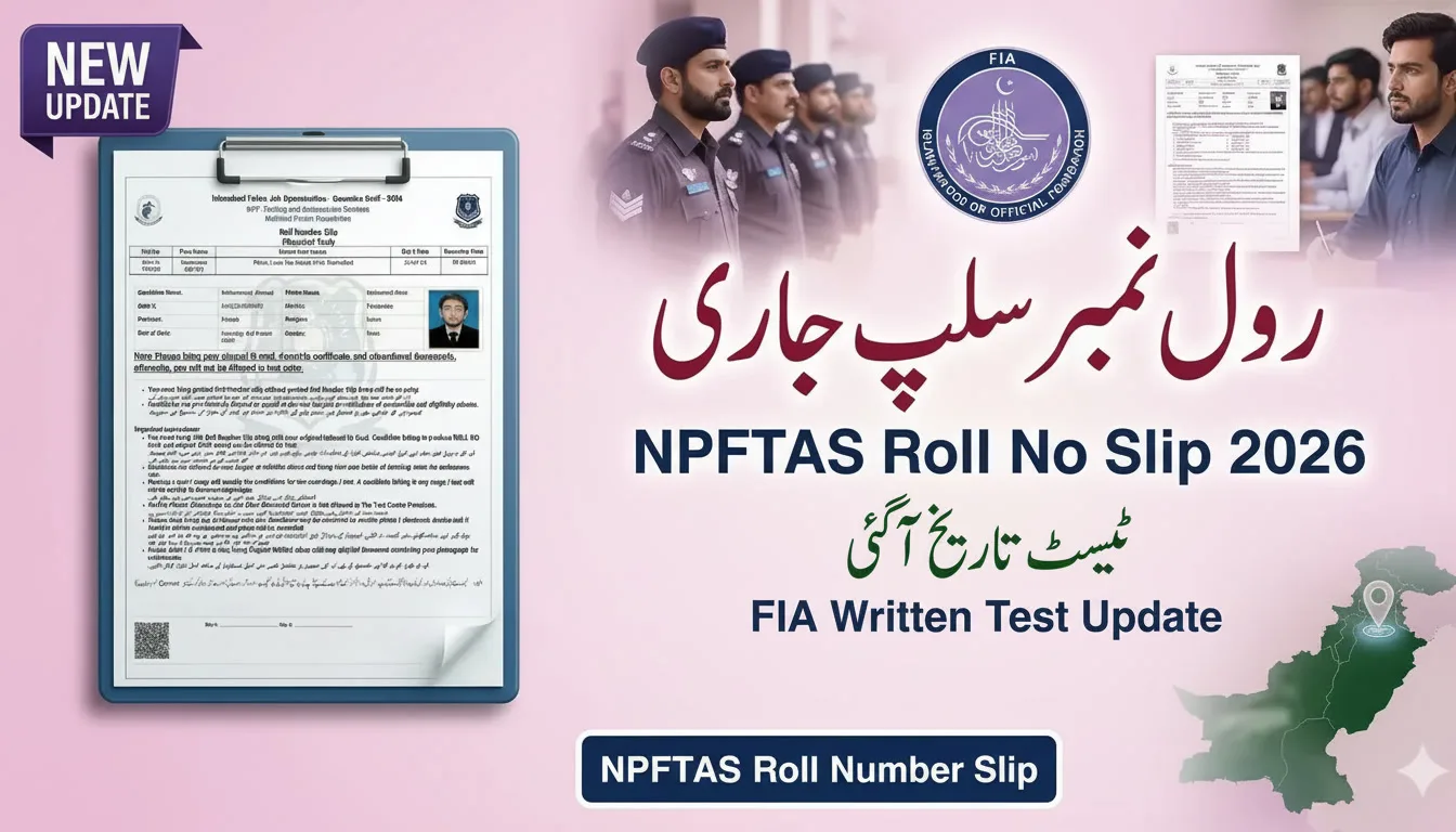 NPFTAS Roll Number Slip