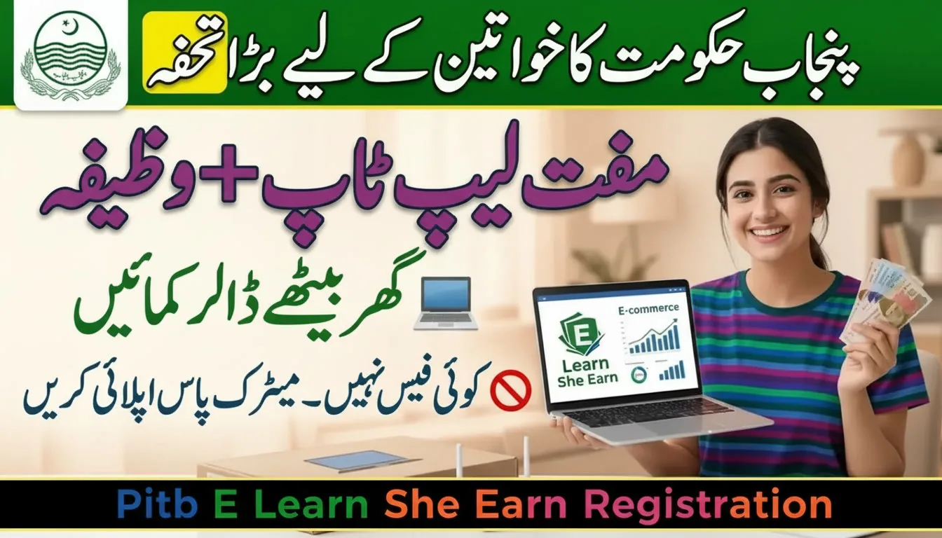 Pitb E Learn She Earn Registration