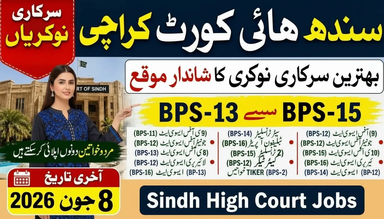 Sindh High Court Jobs apply online 2026