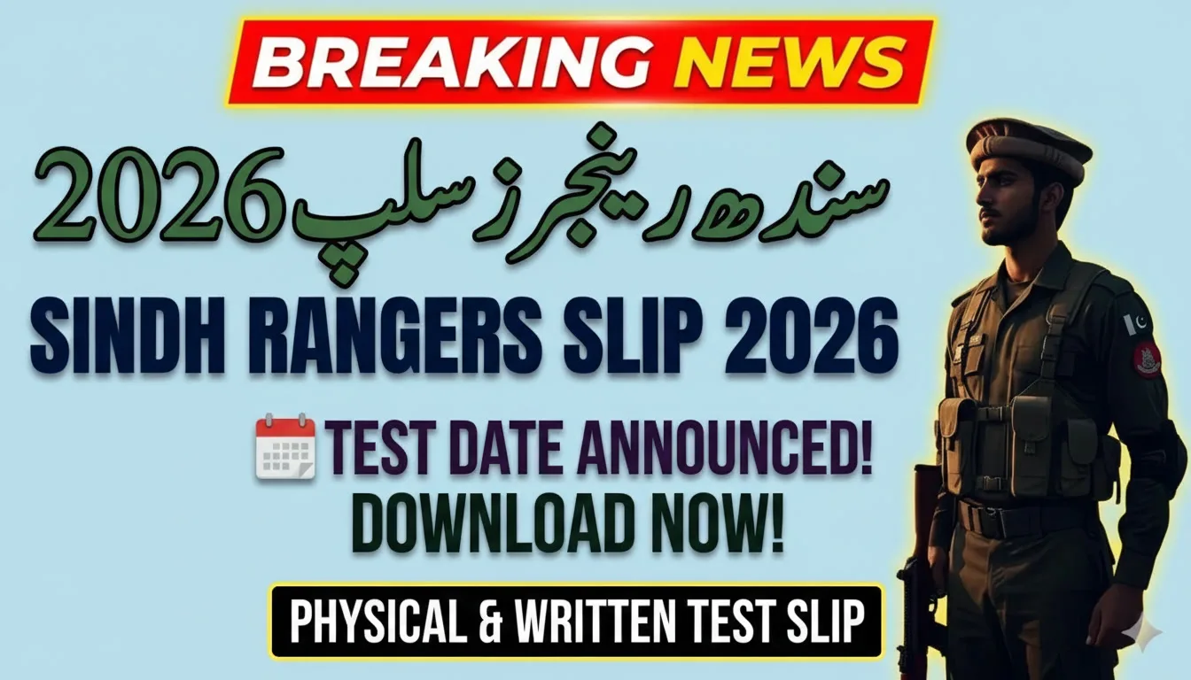 Pakistan Sindh Rangers Roll No Slip Physical & Written Test