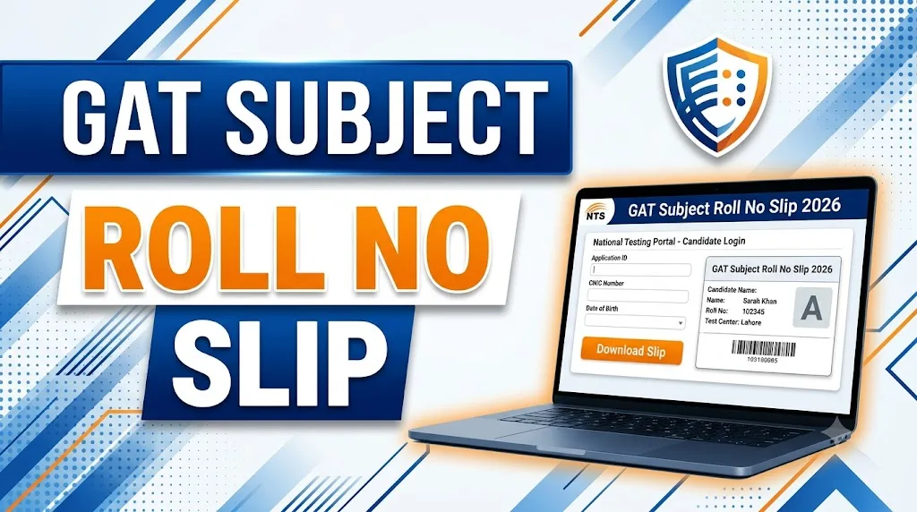 NTS Graduate Assessment Test GAT Subject IV Roll No Slip