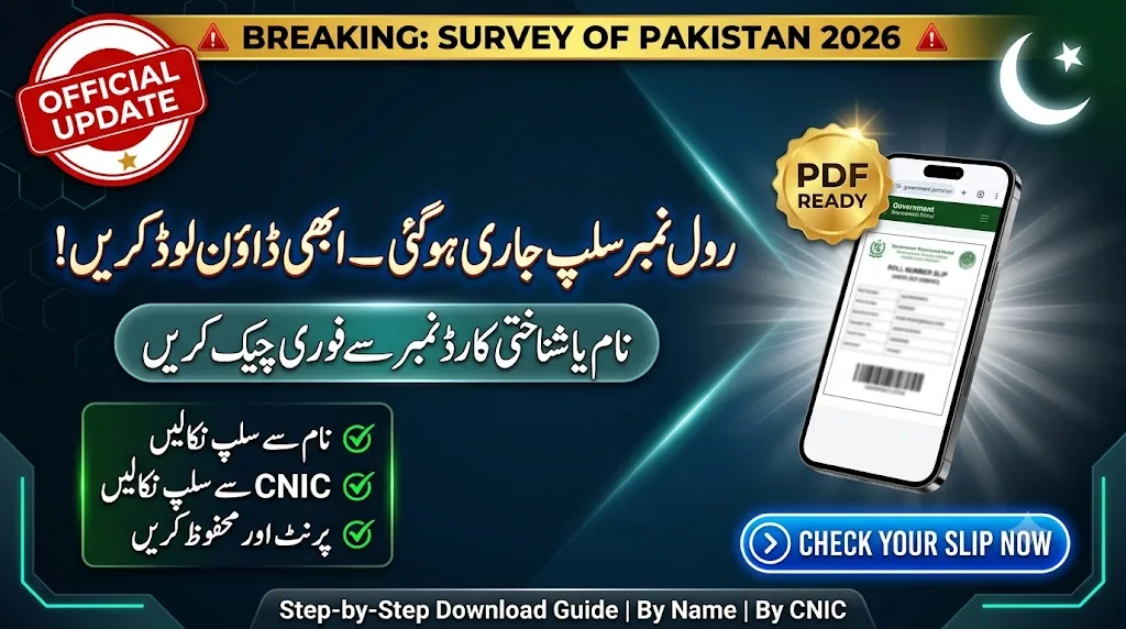Survey of Pakistan Jobs Roll No Slip