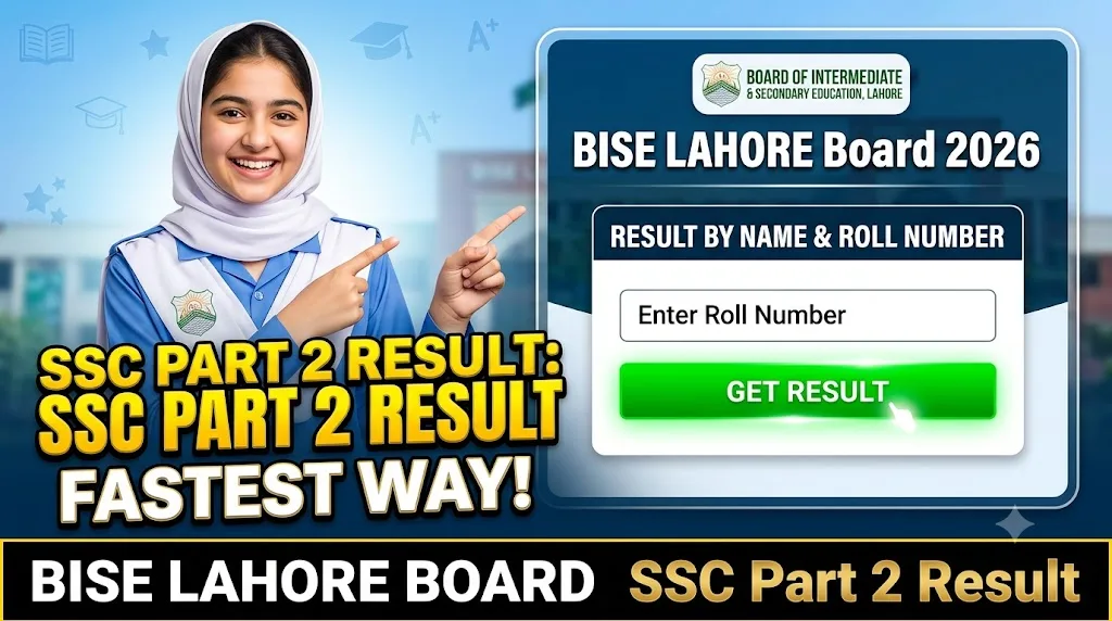 BISE Lahore 10th Class Result 2026 Check By Roll No & Name
