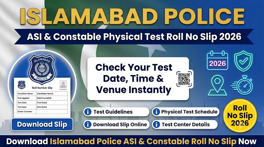 Islamabad Police Physical Test Roll No Slip