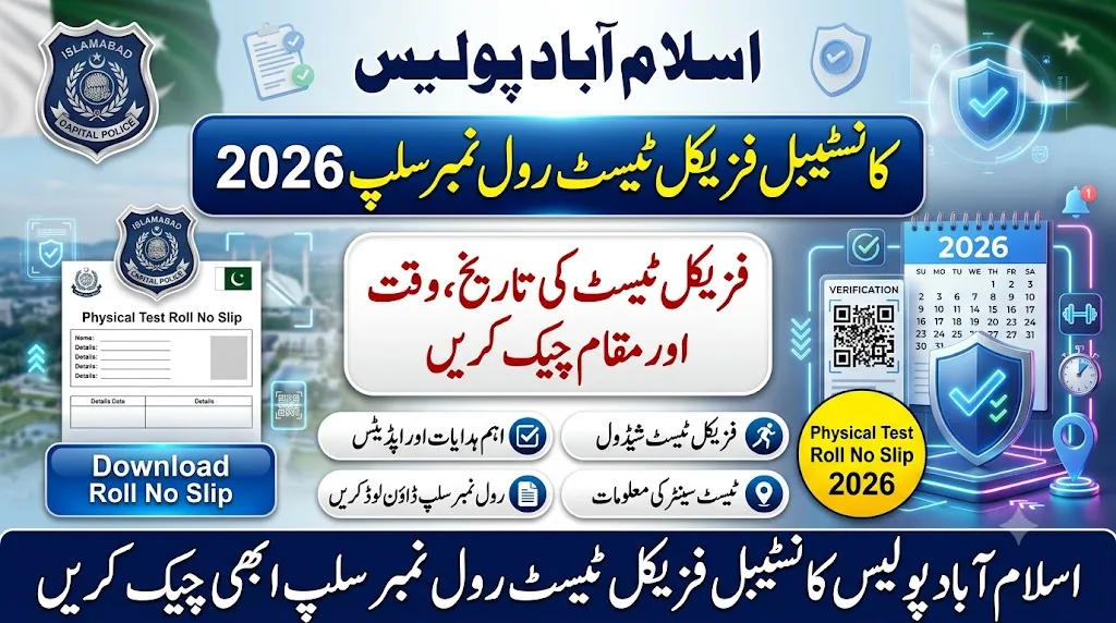 Islamabad Police Constable Physical Test Roll No Slip